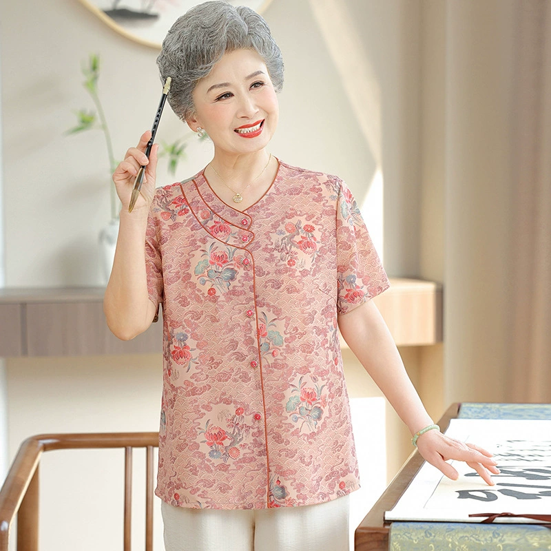 Новая бабушка летняя рубашка с короткими рукавами