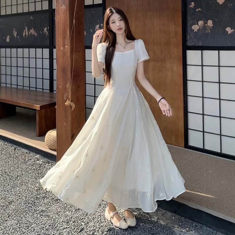 White Dress, Extra-Long Style for Tall People, Flattering for Slightly Plump Figures, Stunning Long Dress with a Fairy-Like, Ethereal Feel, White Moonlight First Love Dress