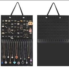 ネックレスフェルト収納イヤリングジュエリーハンギングバッグ壁掛けジュエリーワードローブ収納袋壁イヤリング
