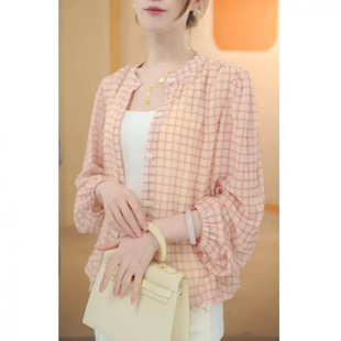 Trendy 2025 New Plaid Single-Breasted Long-Sleeve Shirt for Women, Sun-Protective Versatile Simple Style Slimming Cardigan