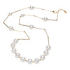 Genuine fashionable long small design necklace from pearl, sweater, simple and elegant design