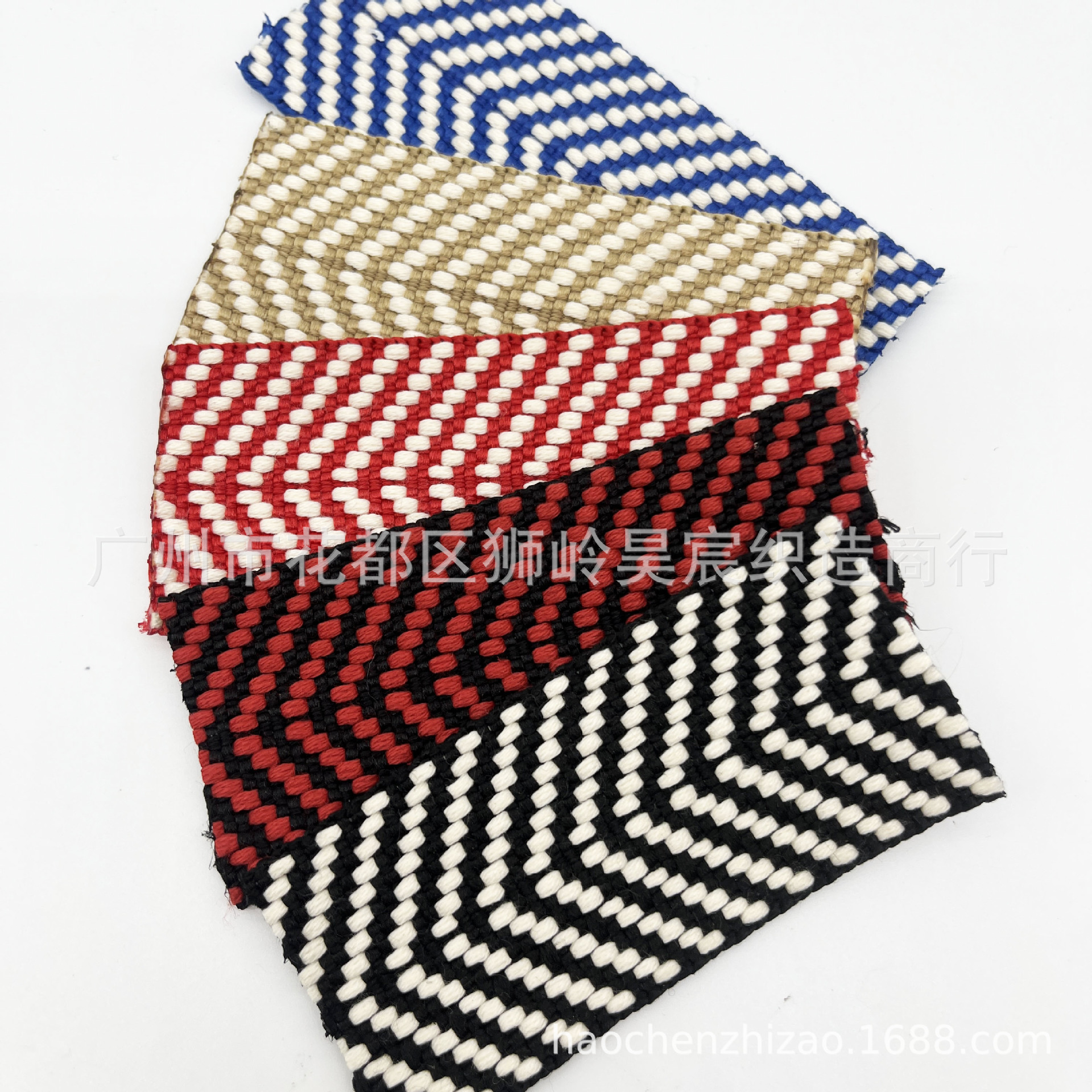 Spot poliéster algodón imitación poliéster poliéster V punto jacquard color contraste algodón cinturón de lona bolso de hombro cinturón de mano cinturón de cuero