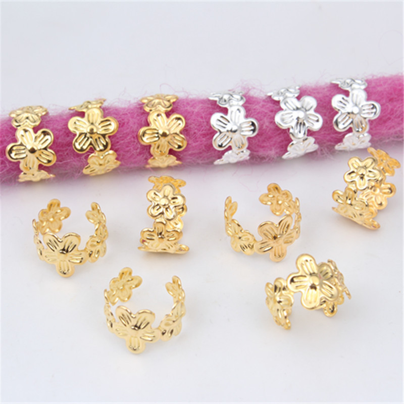 Hollow Pattern Metal Golden Hairpin Headwear Hair Braid Girl DIY Jewelry Hair Ring Hair Ring Cross-border Supply