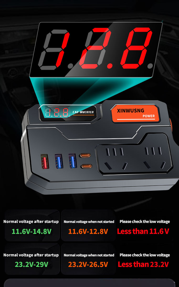 Cross-border car inverter 12V24V to 220V truck power converter multifunctional car socket charger