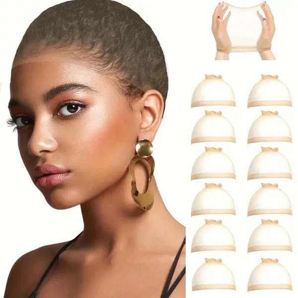 Cross-Border Hot-Selling Product Hd Wig Cap High-Definition Transparent Stocking Net Cap Sock Head Cover Wig Hair Net 2Pcs