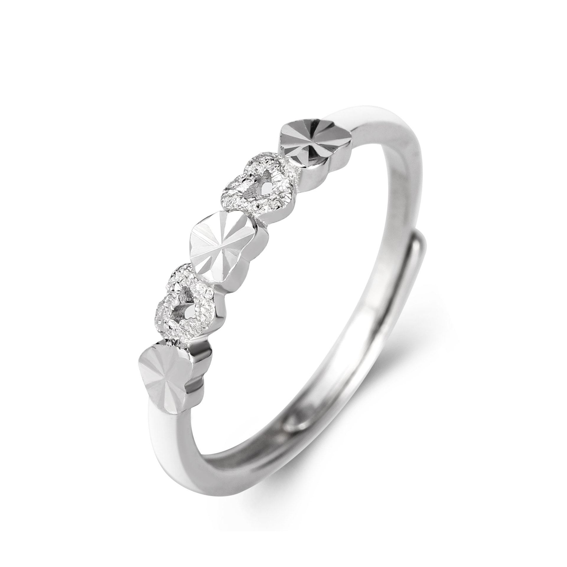 S999  링 여성용 라이트 럭셔리 하이 엔드 러브 카 꽃 프로스트 새로운 오프닝 조정 가능한 실버 핸드 쥬얼리