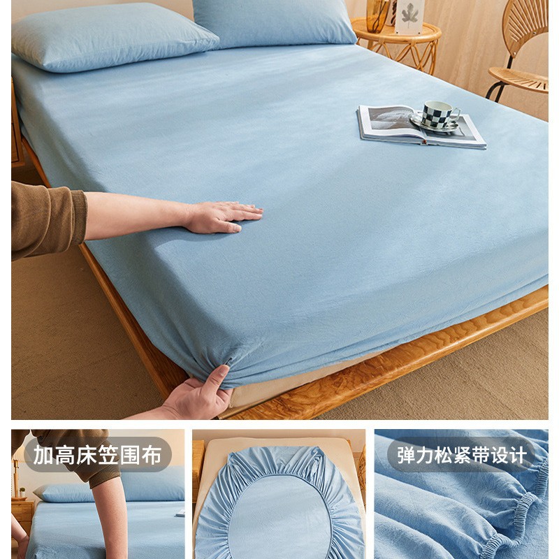 Nuevo estilo 2025 nuevo estilo sábana de algodón de una pieza cubierta protectora de colchón cubierta de cama juego de tres piezas de algodón lavado cuatro estaciones universal