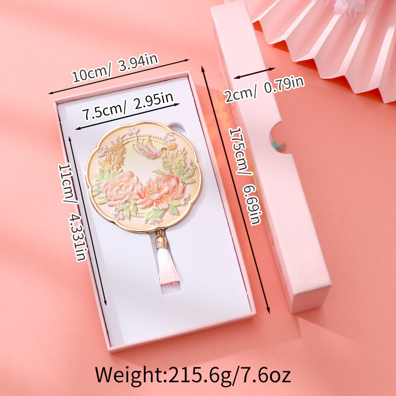 JZ-000057 National Flower Peony 3-Gift Box-Folding Mirror
