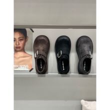 全包勃肯鞋女厚底2025年秋季新款增高乐福鞋一脚蹬懒人鞋小皮鞋女