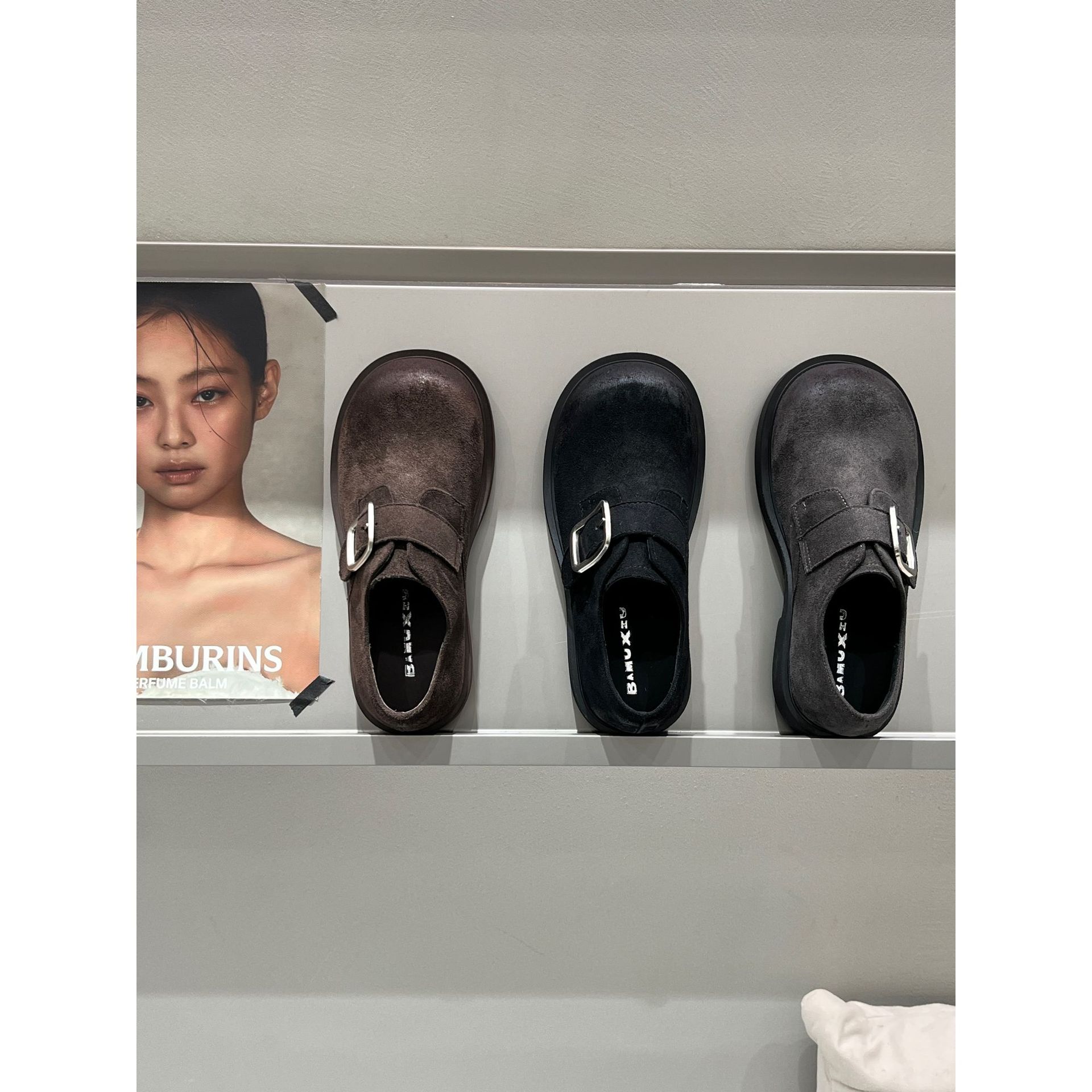 全包勃肯鞋女厚底2025年秋季新款增高乐福鞋一脚蹬懒人鞋小皮鞋女