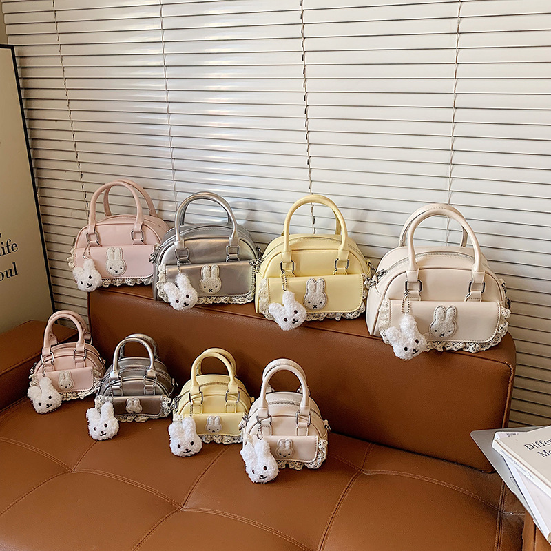 Cross-Border Women's Bags 2026 New Designer Style Cute Rabbit Handbag Versatile Mini Bowling Bag Crossbody Bag