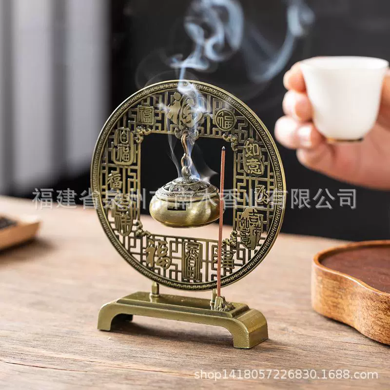 如意莲花吊炉香炉百福香炉仙鹤吊炉沉香创意吊炉招财进宝香薰炉