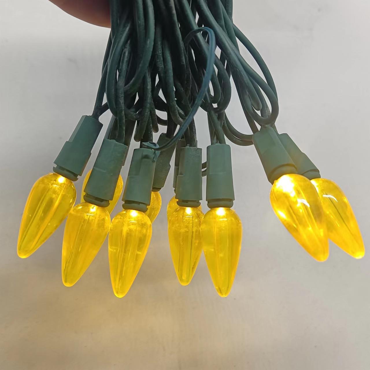 厂家直供美规588LED灯串C6草莓光面灯串装饰灯串亚马逊专供
