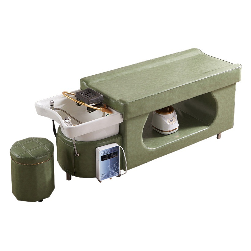 Masaje cabeza terapia cama peluquería especial peluquería salón de belleza calentador de agua temperatura constante circulación de agua fumigación tailandés cama de champú