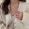 Retro necklace from pearl, advanced accessory, chain for key bag , french style, light luxury style, high-quality style