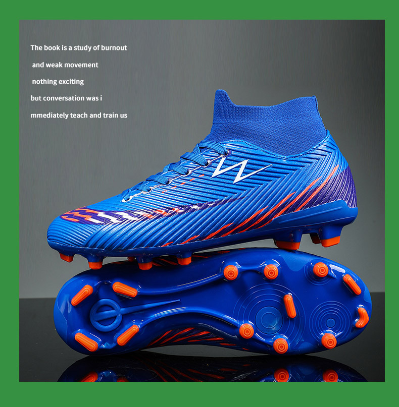 High top football tf broken nails artificial turf AG nail leather feet for boys, girls, teenagers, and students training_voghion.com