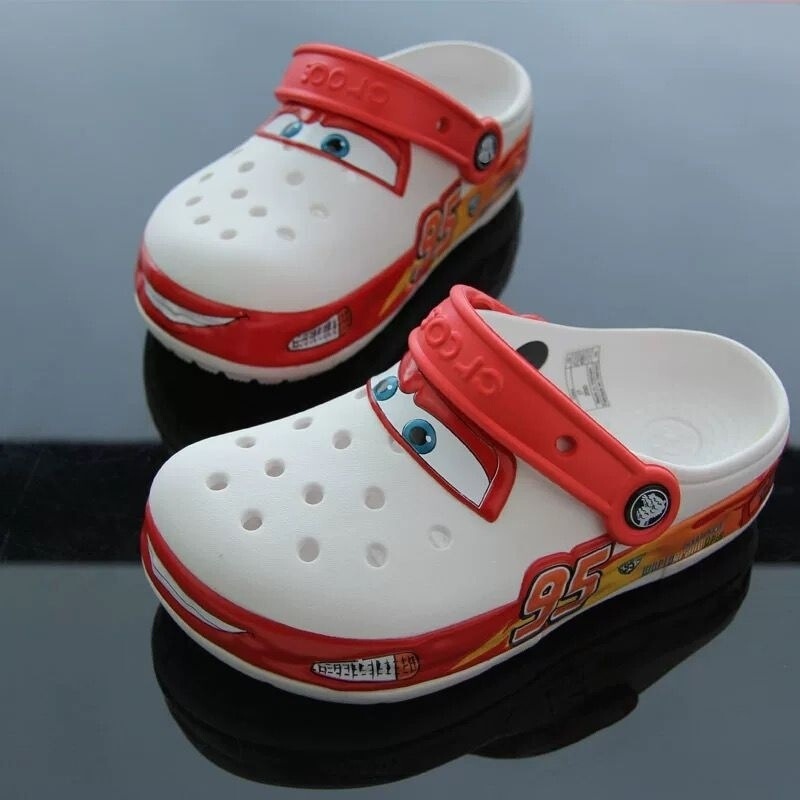 Crocs Without Lightning Mcqueen Clogs Beach Shoes Girls Boys Sandals Slippers Closed-Toe Sandals