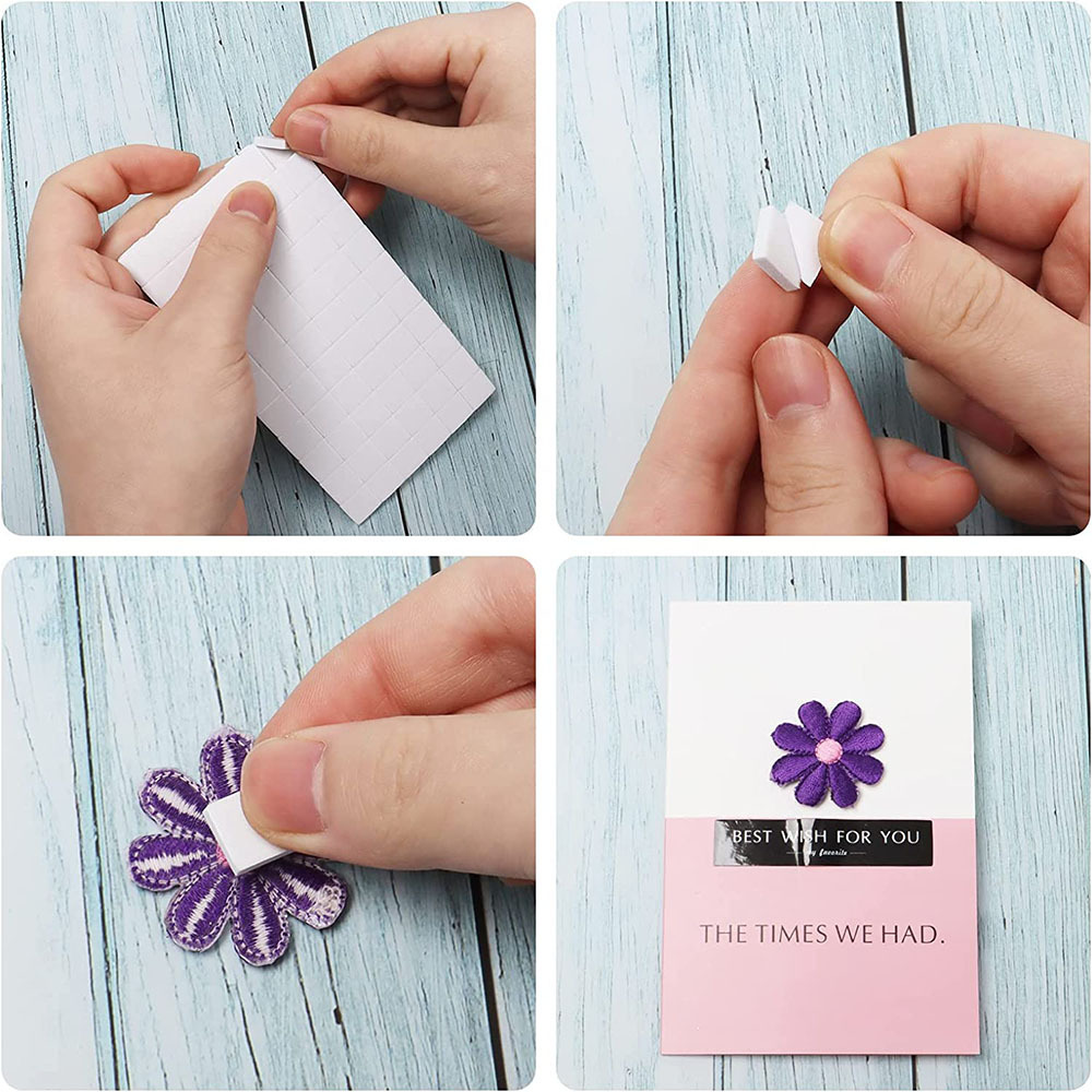 Tarjeta hecha a mano transfronteriza DIY adhesivo de doble cara cuadrado fuerte espuma cinta de espuma almohadilla adhesiva de doble cara 2MM de espesor