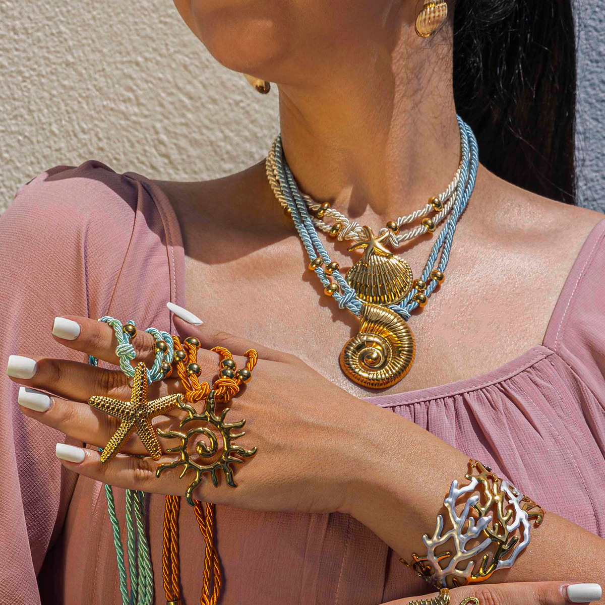 Tena collar de acero inoxidable europeo y americano dulce y fresco estilo chica caliente cuerda trenzada colorida collar de acero de titanio galvanizado joyería femenina que no se desvanece image 4