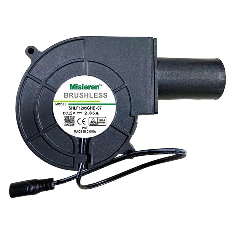Fábrica al por mayor 9733 soplador 12V 2.85A barbacoa estufa de leña especial gran volumen de aire ventilador de la turbina