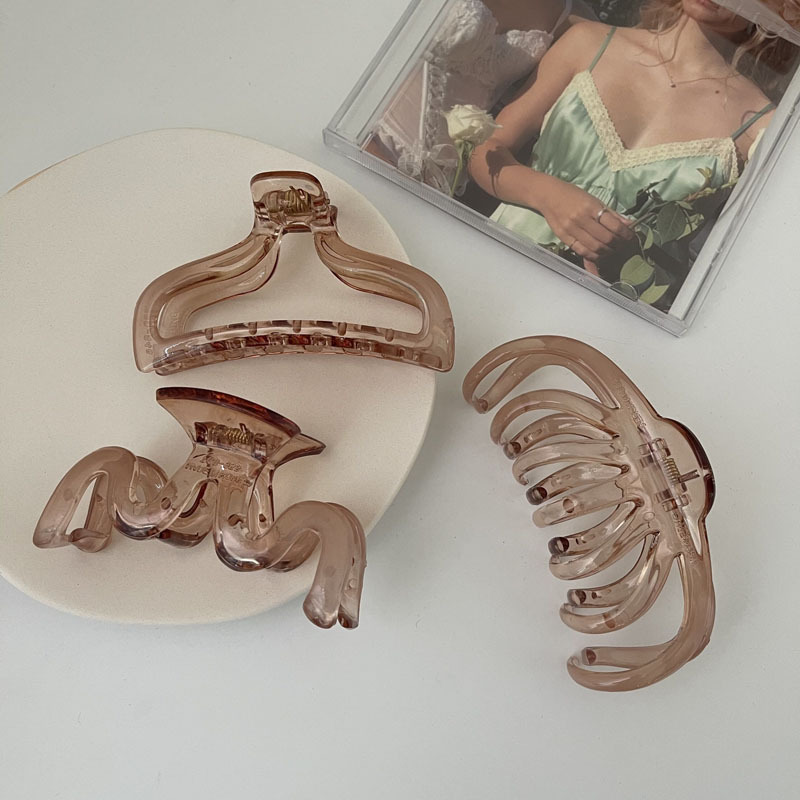 Rot und Braun gemischt clip sammlung einfache dame haar curler große zurück Löffel bad praktische clip clip_voghion.com