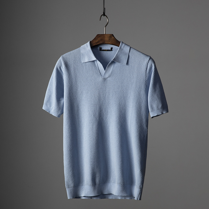 Summer breathable light and thin knitted polo for leisure