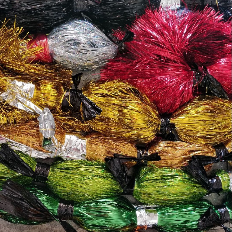 裁切黄金镭射扁丝渔具绑钩子古铜镭射宽型彩丝透明白镭射碎纸丝