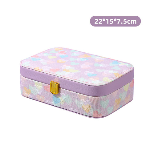 Elegant European-style princess portable multifunctional social media trendsetter large capacity earring stud necklace accessory storage box