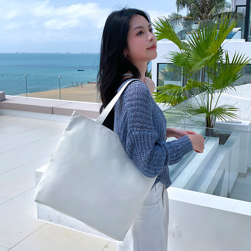 帆布包女新款单肩手提包学生托特包一件代发大容量手拎帆布袋批发