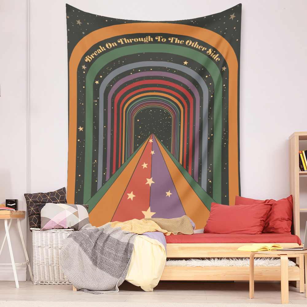 Bohemian Rainbow Lines Tapestry Home Background Decoration Wholesale Nihaojewelry display picture 8