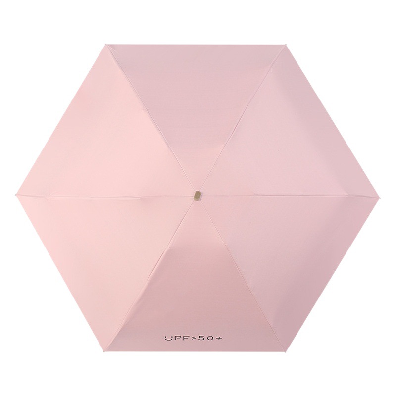 Gran venta al por mayor paraguas de cinco veces protección solar pequeño y conveniente paraguas de protección solar paraguas personalizado lluvia paraguas plegable de doble uso para mujeres