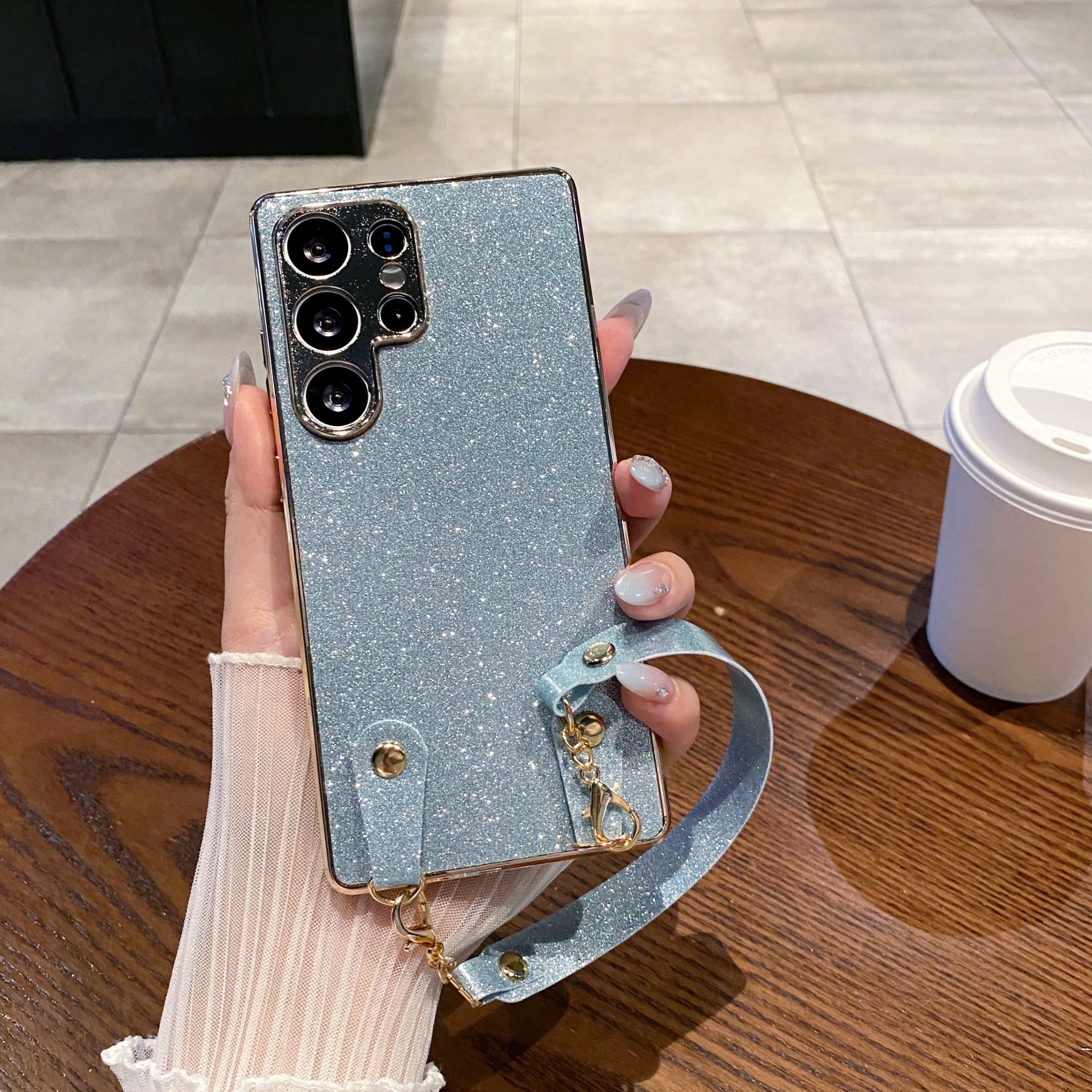 Electroplated Fine Flash Suitable For Samsung Galaxy S25 Phone Case Full Coverage Lens A56 Shockproof S24 Ultra_voghion.com