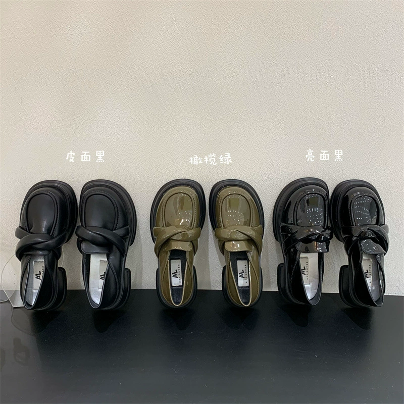 Кожаная обувь в японском стиле для женщин, осень 2022, новые лоферы на платформе в стиле ретро в британском стиле, лакированные туфли из двух частей