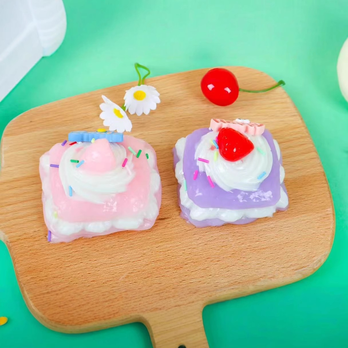 Pastel de pellizco de pellizco de rebote lento simulación de alimentos juguetes de pellizco de descompresión juguetes de pasteles coloridos juguetes para niños lotes