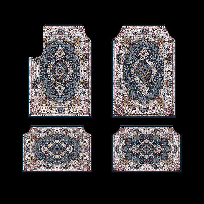Cross-Border Amazon Bohemian Style Car-Specific Floor Mats Four-Piece Set Stain-Resistant Floor Mats Temu In-Stock Dropshipping