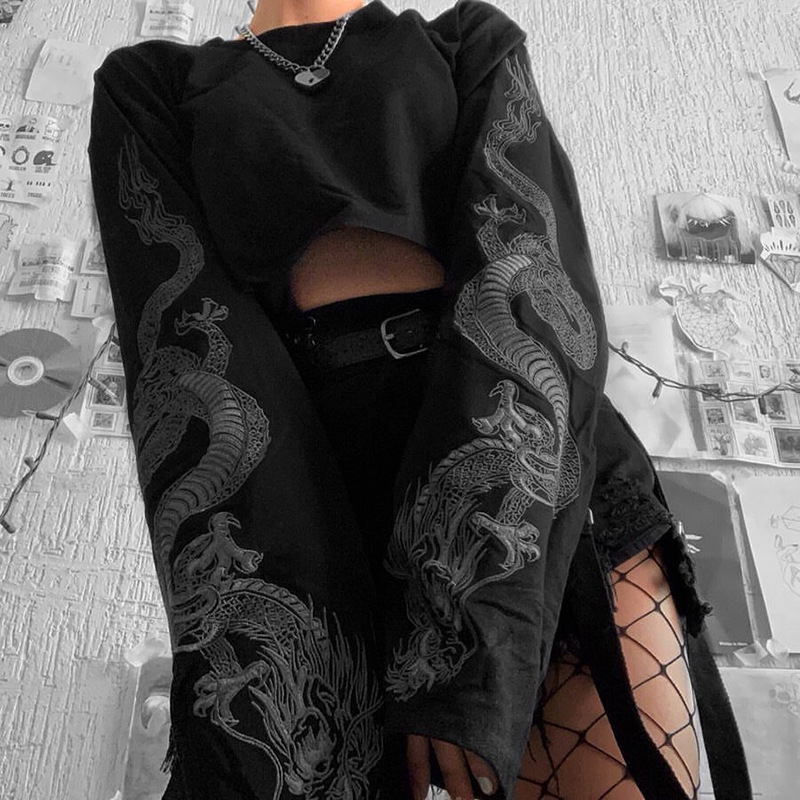 High Neck Printed Long Sleeve T-Shirt