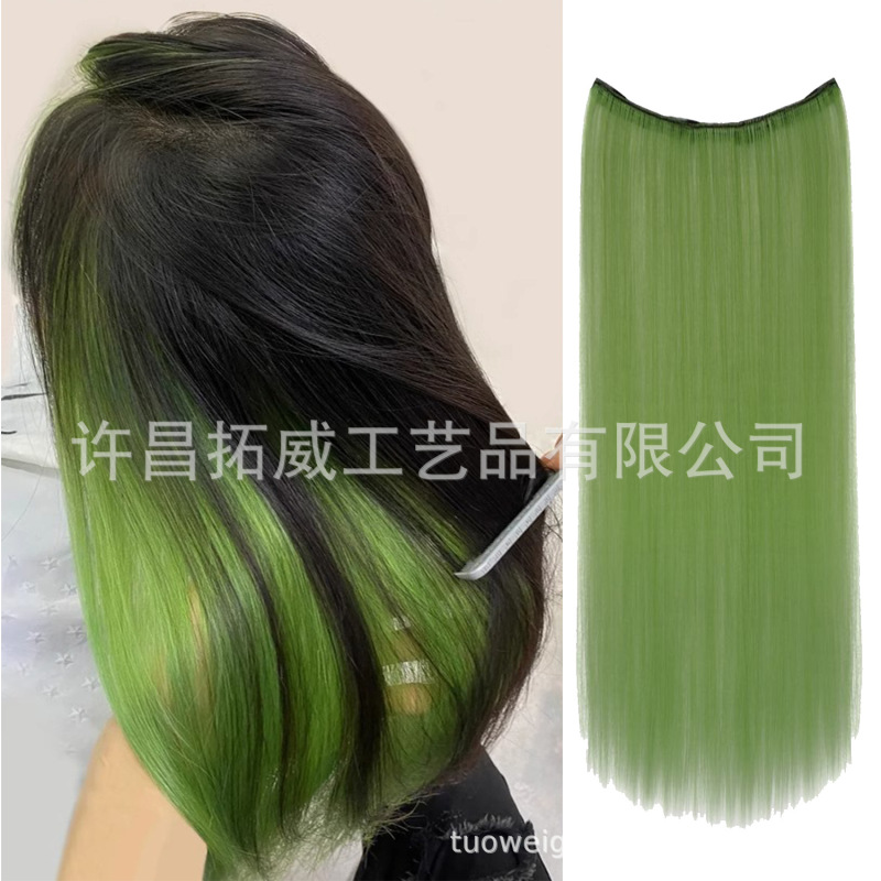Wig Color Hanging Ear Dye One-piece Four-card highlighting hair patch Hidden Dye Color Hair Strip Dopamine Long Hair
