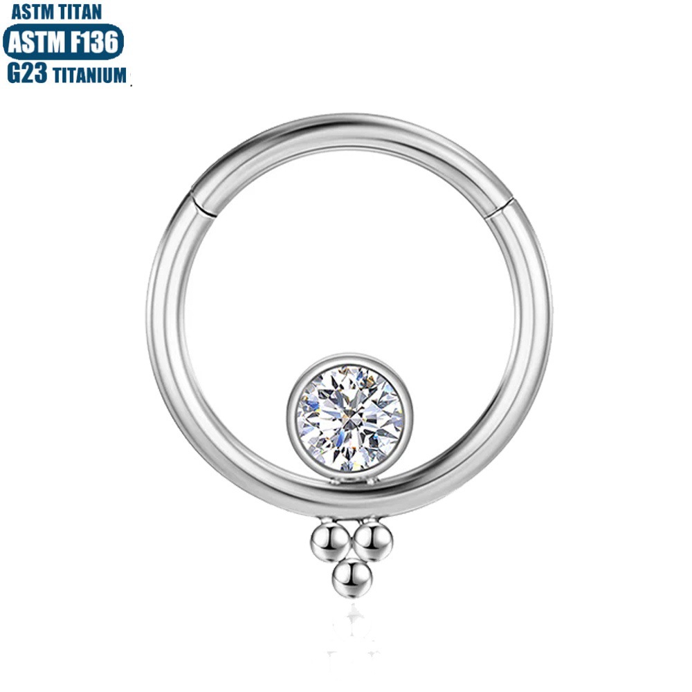 Silver pointed spike labret stud material detail