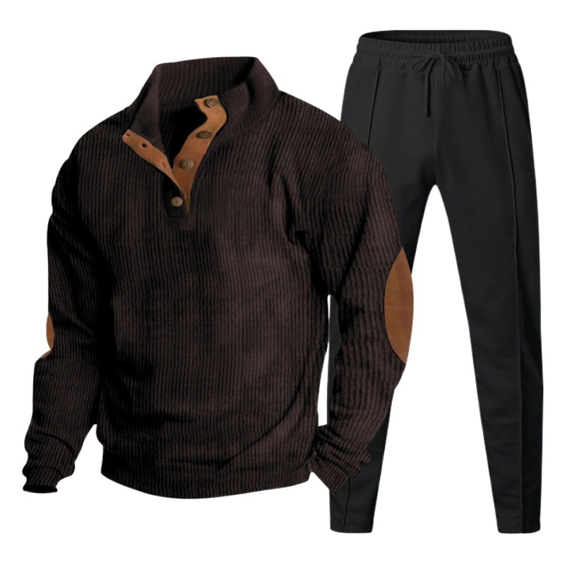 2023 transfronteriza Venta caliente otoño tamaño europeo hombres casual collar de manga larga pit PANA suéter pantalones traje