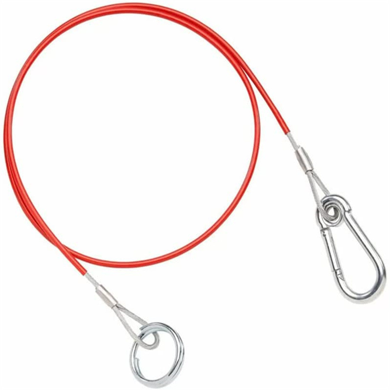 Pvc-Coated Split Cable Red Brake Cable 1M*4Mm Hook and Loop Trailer Safety Towing Brake Heavy-Duty Pvc-Coated Split Cable Red Brake Cable 1M*4Mm Hook and Loop Trailer Safety Towing Brake Heavy-Duty