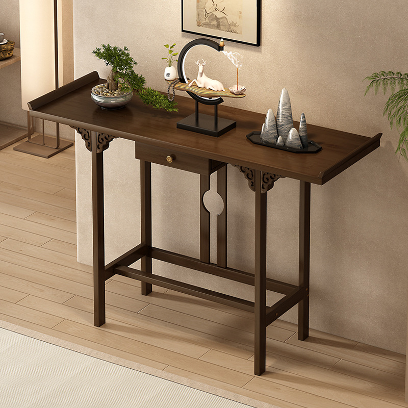 New Chinese-Style Standing Cabinet for Buddhist Altar, God of Wealth Offering Table, Home Incense Altar, Buddha Statue, Guanyin Bodhisattva Custom-Made