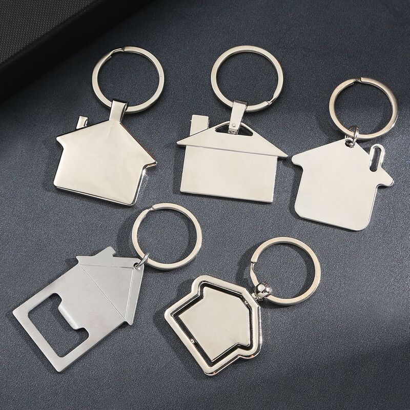 Wholesale Creative and Personalized Metal House-Shaped Keychain Pendants, Real Estate Advertising Promotional Cultural and Creative Gifts, Custom-Made Wholesale Creative and Personalized Metal House-Shaped Keychain Pendants, Real Estate Advertising Promotional Cultural and Creative Gifts, Custom-Made