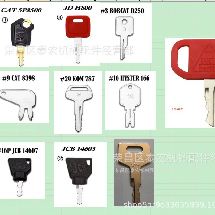 10 комплектов ключей для 5P8500 H800 H806 BOBCAT D250 JDR AT195302