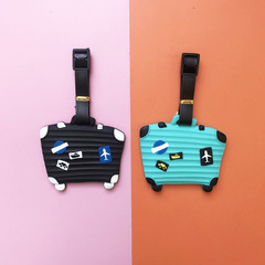 3D Pattern Travel Luggage Tag Silicone Suitcase Hook Decor PVC Soft Rubber Cartoon Pattern Luggage Badge Small Accessory