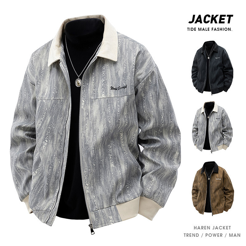 Chaqueta transfronteriza para hombres primavera y otoño nueva chaqueta marca de tendencia delgada ropa de vestir de tamaño extra chaqueta de trabajo casual