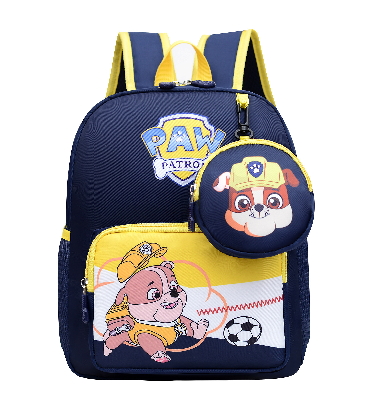 2024 Comercio exterior nuevo equipo Wangwang mochila de dibujos animados de impresión niños y niñas de reducción de carga mochila de clase grande mochila de primer grado