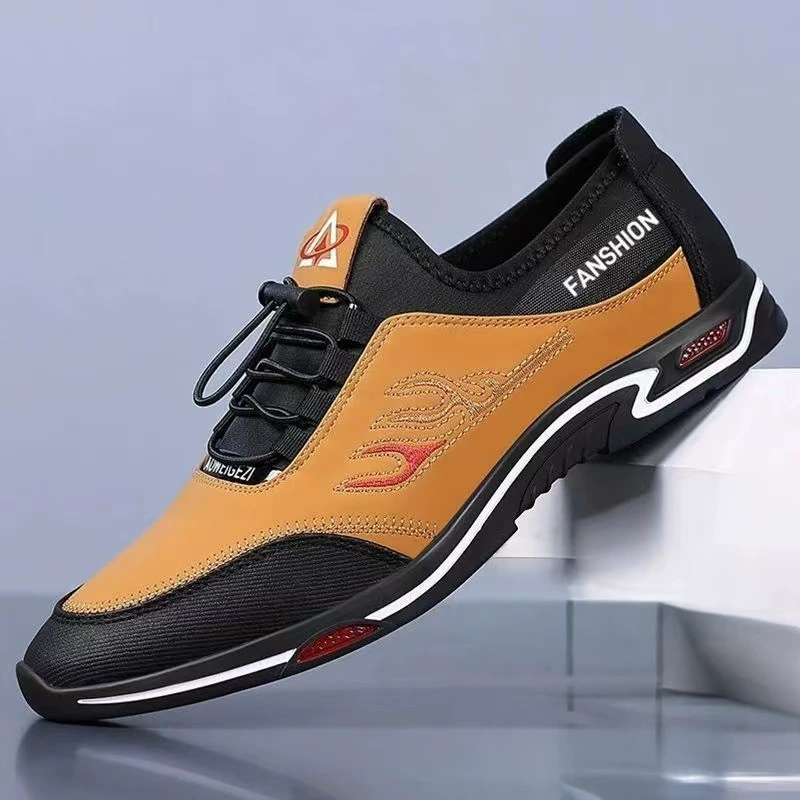 Мужская обувь 2025 новая мужская повседневная кожаная обувь