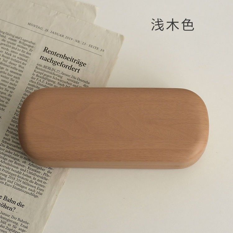 ins复古仿木纹小众日系少女高级简约文艺便携式眼镜盒墨镜收纳盒|undefined