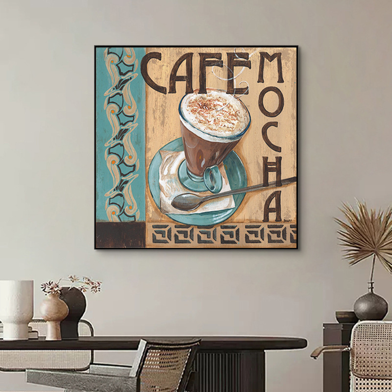 モカコーヒー-K / 40*40CM [マット/テクスチャキャンバス] + アルミニウム合金額縁