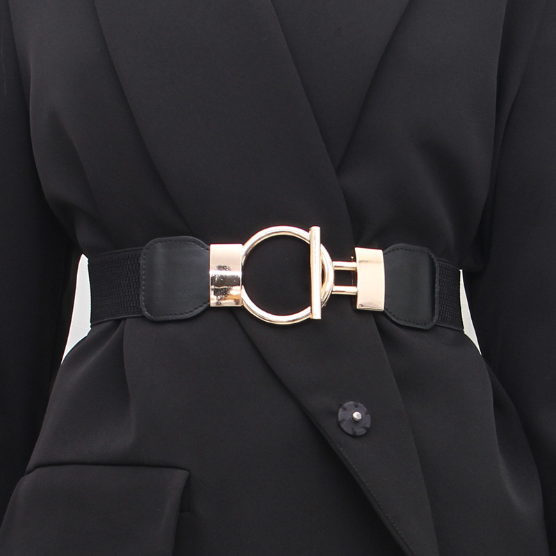 Elastic waist seal women's decorative wide simple waist decoration all-Match belt matching dress coat sweater waist-tight
